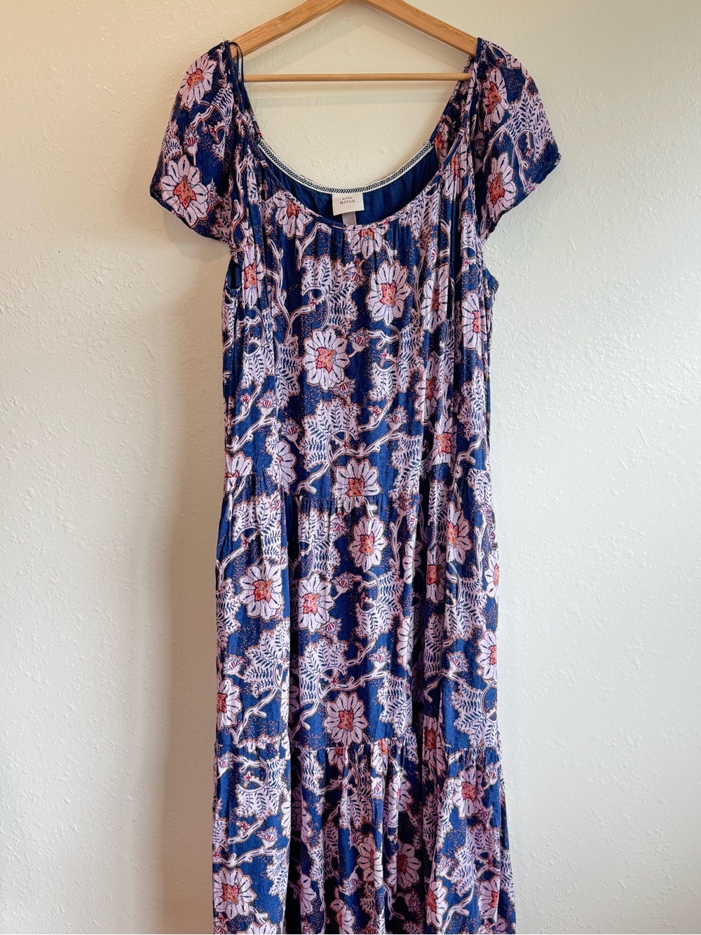 Knox Rose Navy Floral Maxi Dress | Pockets!! | Size XL